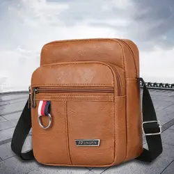 Leather Men's Sling Bag Messenger Shoulder Crossbody Bags Large Capacity Handbags Multifunctional