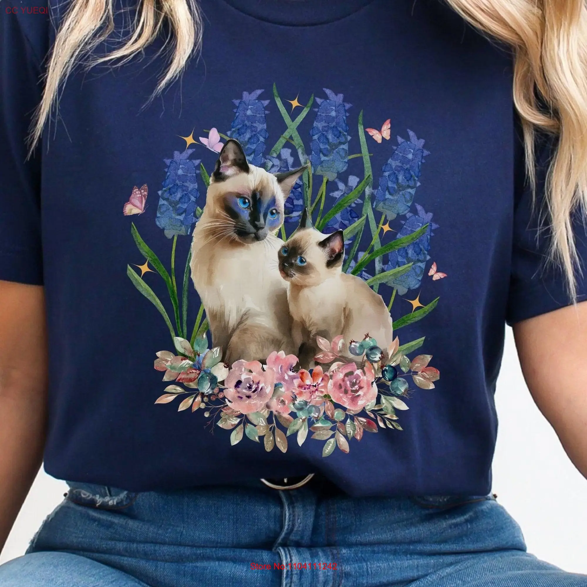 Siamese CaT T Shirt Cats s Mom Lover  long or short sleeves