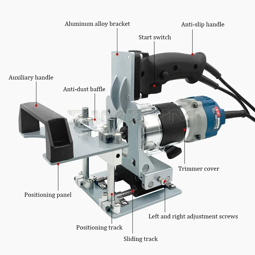 Mortising Jig 2 in 1 Slotting Bracket Invisible Fasteners Punch Locator Milling Cutter Positioning Frame for Trimming Machine