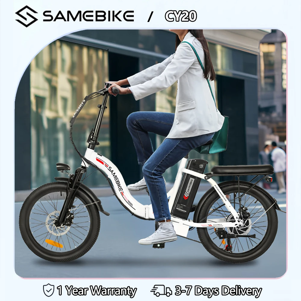 Samebike CY20 Faltbares Elektrofahrrad 250W mit 36V 12Ah Herausnehmbarer Akku, 20 Zoll E-Bike für Erwachsene, 7-Gang, 25 km/h und Reichweite bis 40-60km