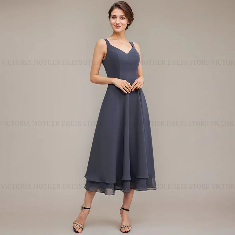 VICTORIA personalizado 2 piezas elegante vestido de madre de la novia encaje A-Line gasa vestido largo de invitados de boda vestidos de noche de fiesta