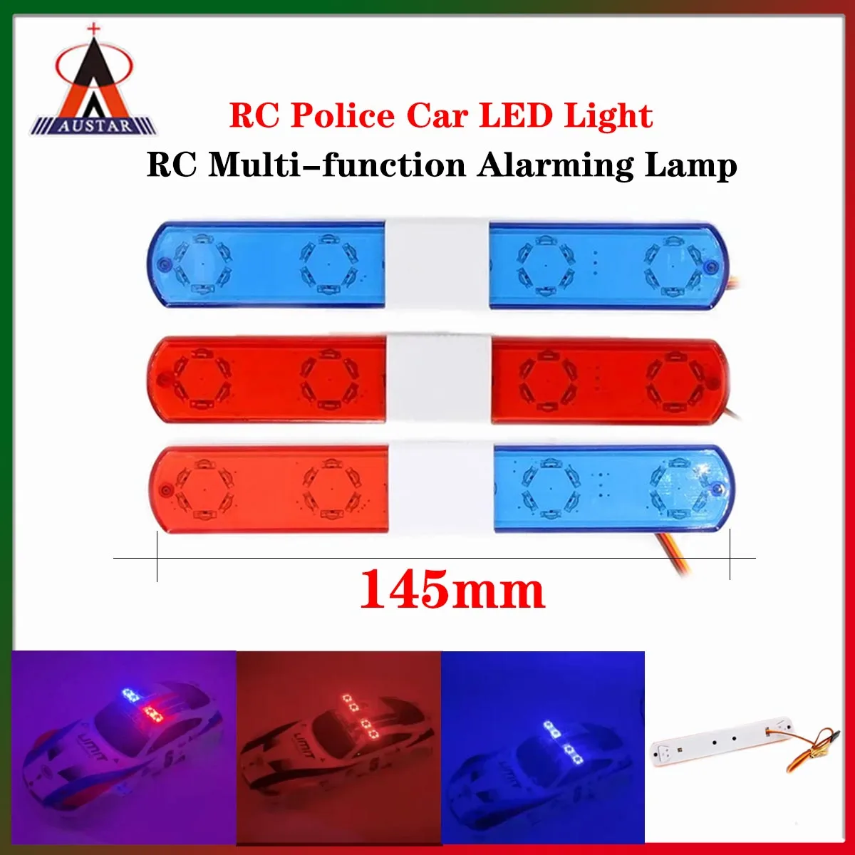 

AUSTAR RC полицейский автомобиль светодиодный фонарик многофункциональная сигнальная лампа для 1/10 RC WPL HSP Kyosho Traxxas Tamiya осевые аксессуары