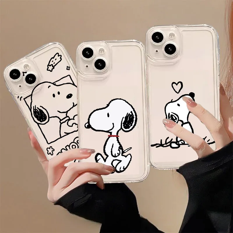 Cartoon S-Snoopy Phone Case for OPPO Reno 12F 11F 10 5G 6 8 11 12 Pro Reno 7 4G 5 6 Lite 8T A3X A3 Pro A58 A78 A79 A98 5G Cover