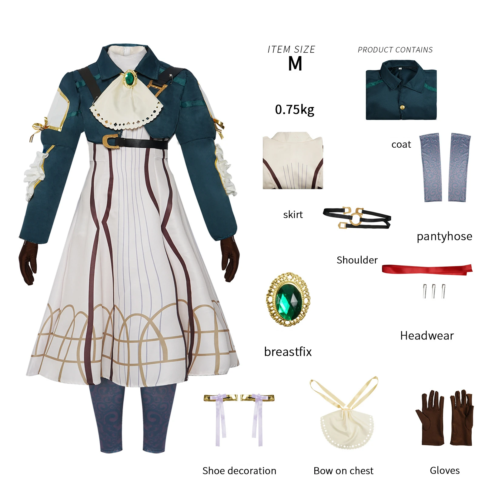 

Victorian Dress Anime Inspired Cosplay Costume Vintage Military Uniform Gown Formal Ball Dress Violet Inspired Outfit for Women
