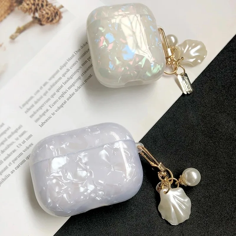 Girl Pearl Shell Keychain Case For AirPods Pro 2 3 2023 1 Case For AirPods Pro2 Pro 2nd Generation For Airpod Pro Case Silicone