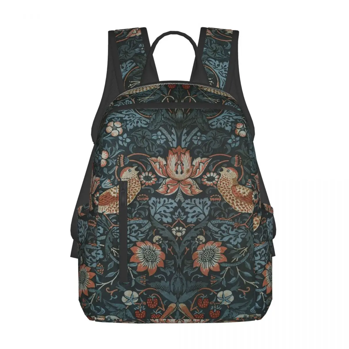 William Morris Original Vintage Poster - Strawberry Thief 1883 Backpack Daypack Large Capacity BookBag School Bag Shoulder Bags