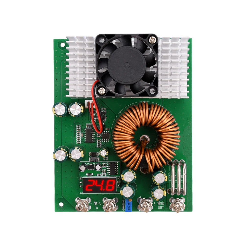 DC-DC High Power 1000W Adjustable Step-down Power Supply Module With Fan DC25-90V To2.5V-50V Buck Converter MAX 50A