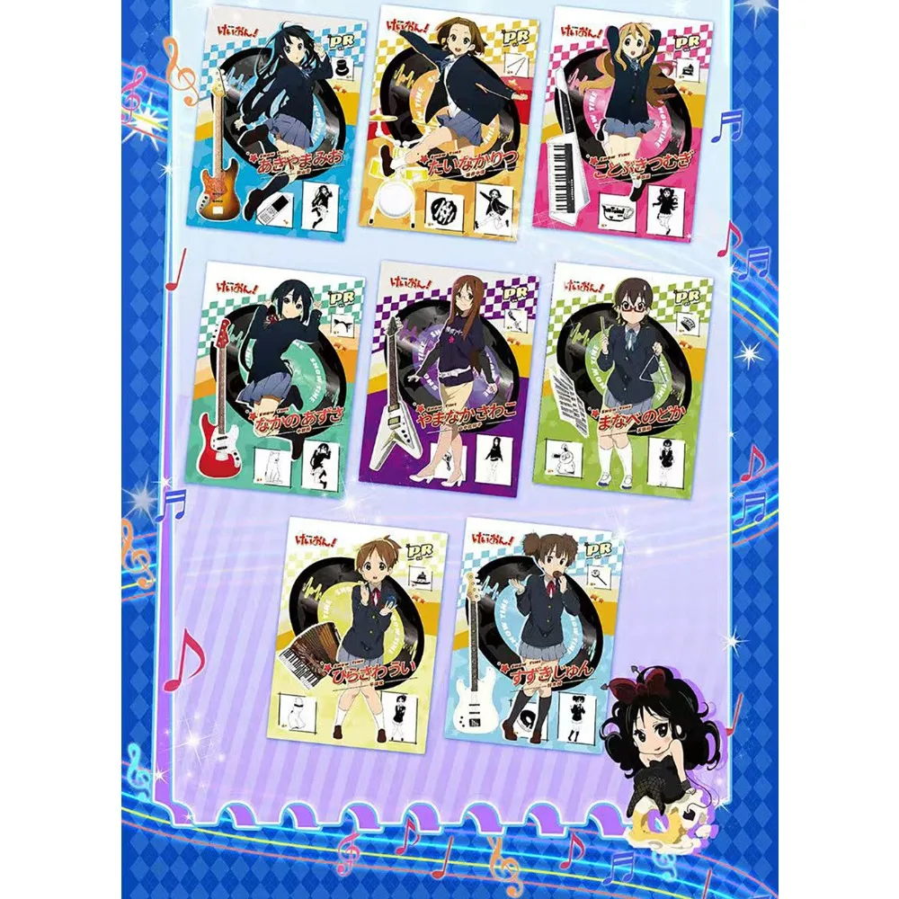 K-ON! Cartão de coleção de anime, artesanato requintado, combinação de banda clássica, cartão raro, criatividade favorita dos fãs, presentes