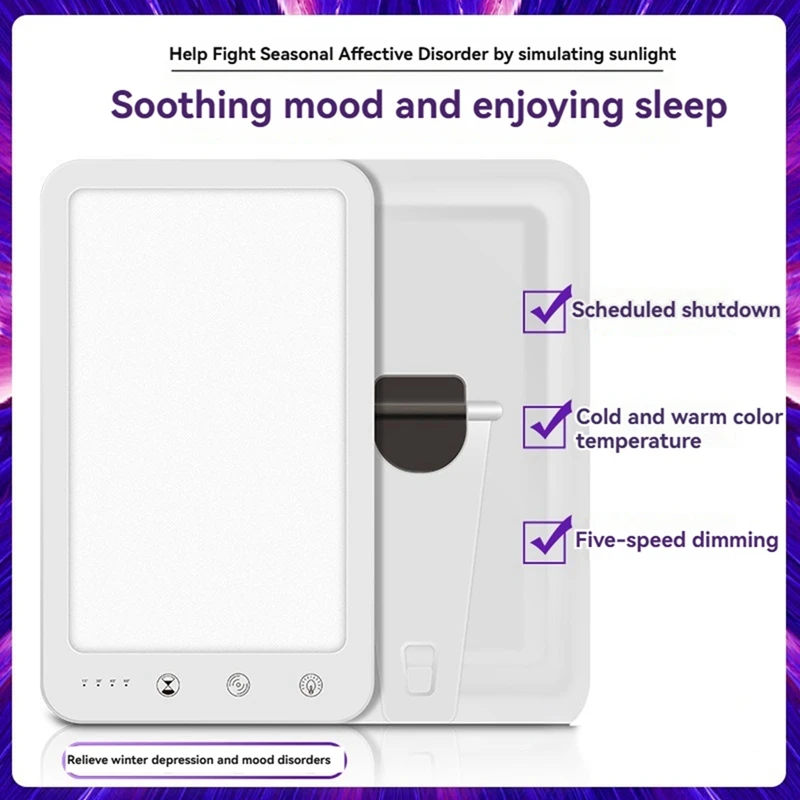 Light Therapy Lamp 10000 Lux Sun Lamp With 5 Adjustable Brightness Levels Touch Control SAD Light Therapy Lamp