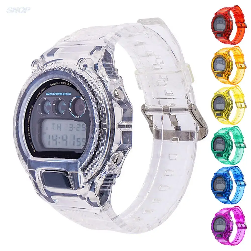 TPU Resin Case Watchband for Casio G-Shock DW-6900 Refit Replacement Transparent Watch Strap Band Bracelet Accessories dw 6900