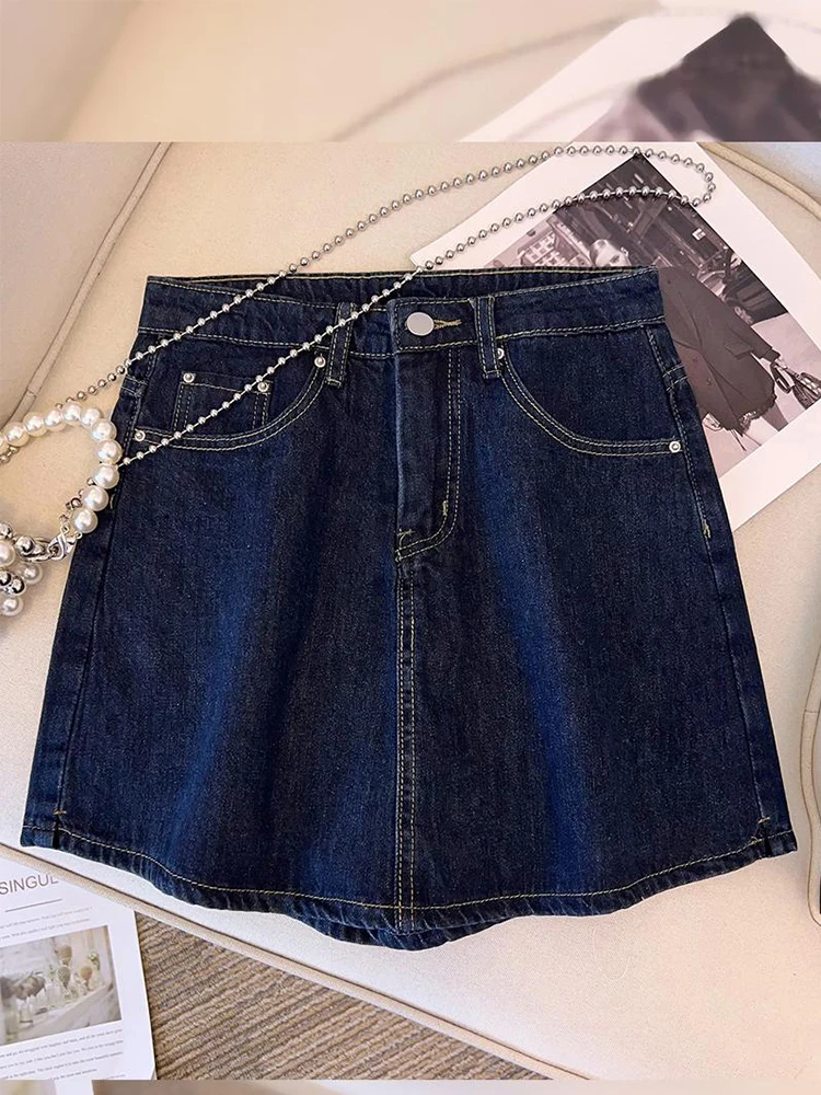 Summer Women Casual Denim Shorts With Pocket Button Up High Waist Vintage A-line Jean Shorts Loose Women Office Trousers 2025