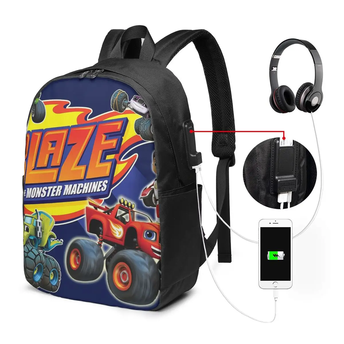 

Blaze And The Monster Machines Crew Backpack Travel Notebook Bag Computer College Student School Bag Laptop Shoulder Bags