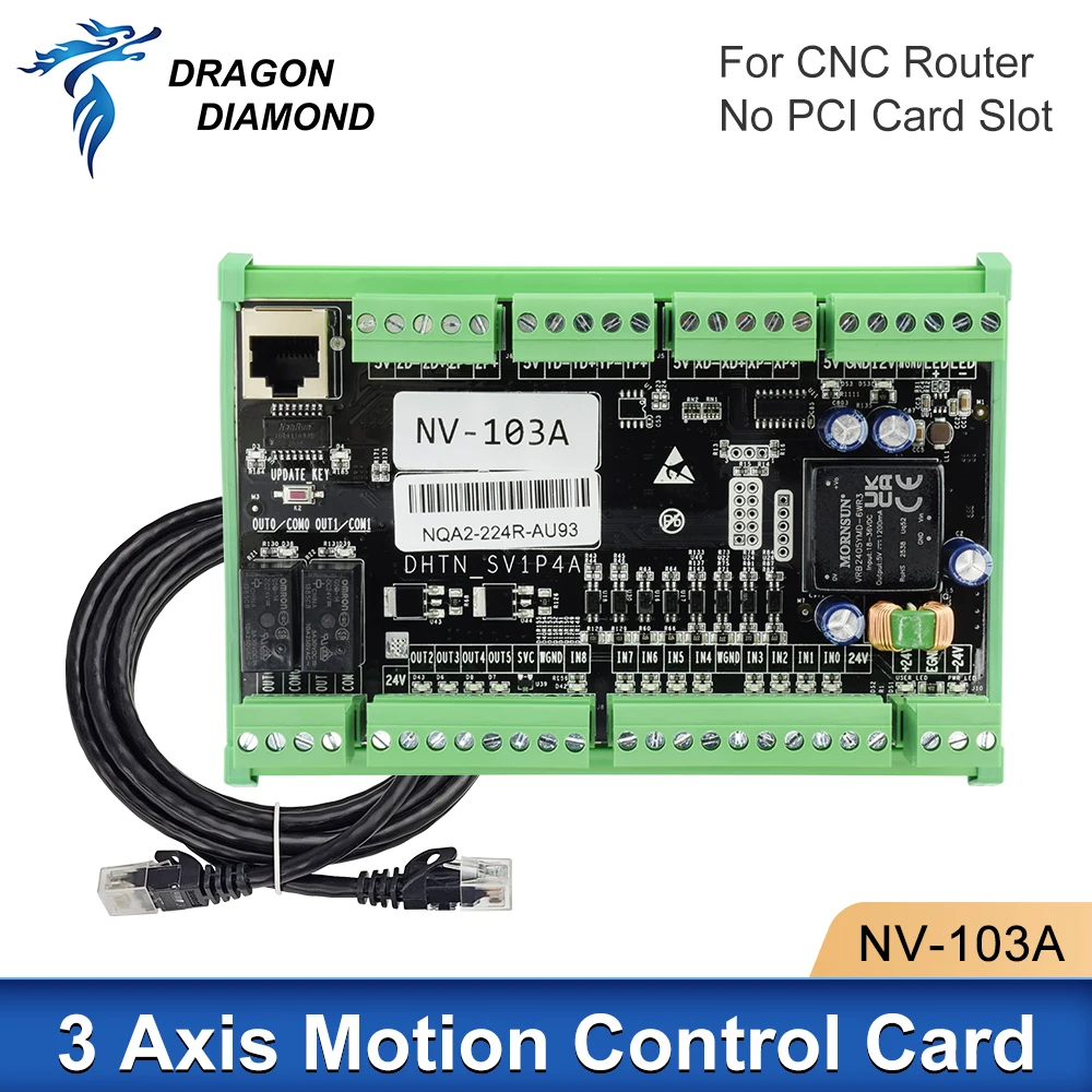 1PC New CNC Router Carving Machine 3 Axis Motion Control Card Advertising Wood, Stone Metal Cutting Controller System NV-103A