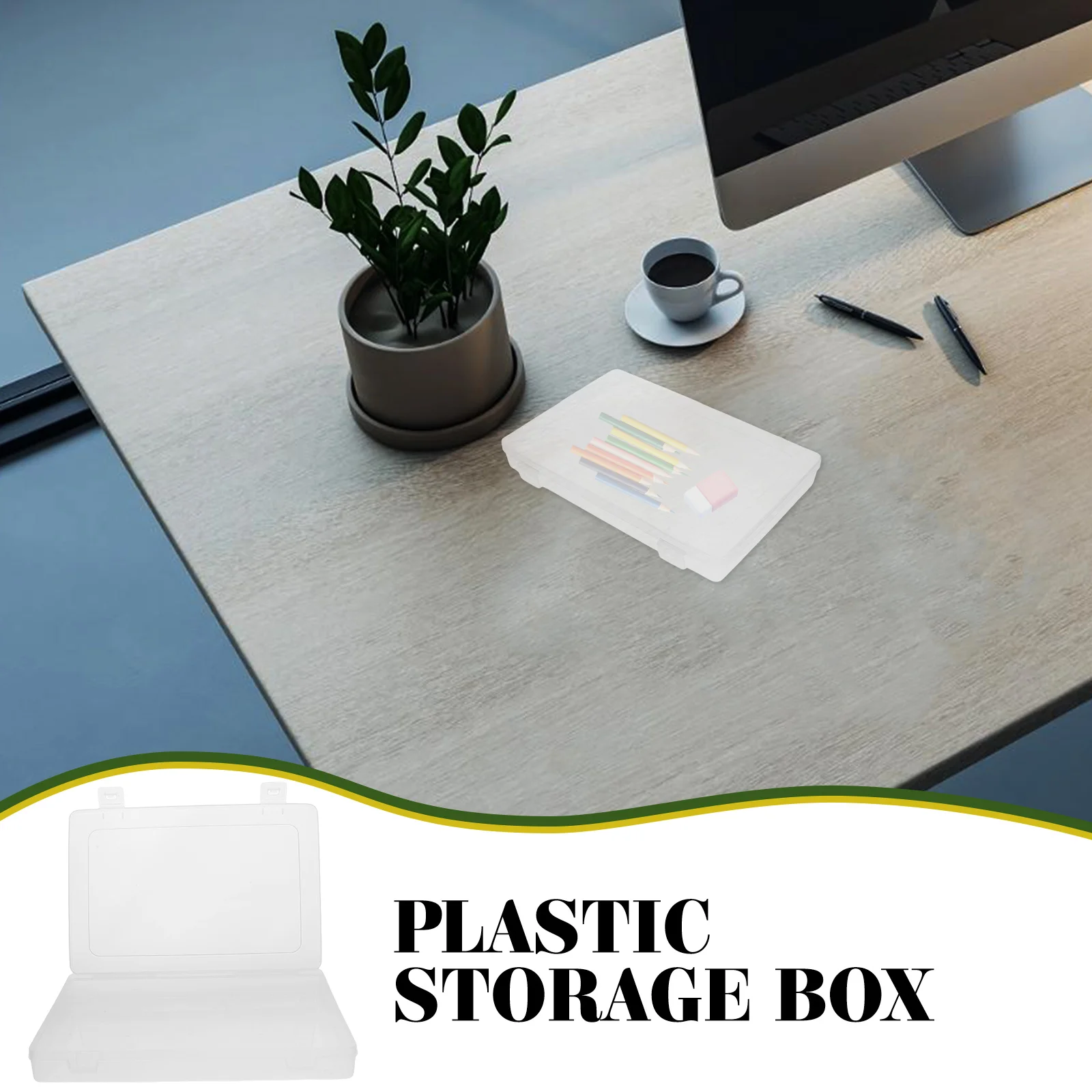 2pcs Clear File Box Wear-Resistant Plastic Document Case For Money Paper Organizer Home Office Travel Portable File