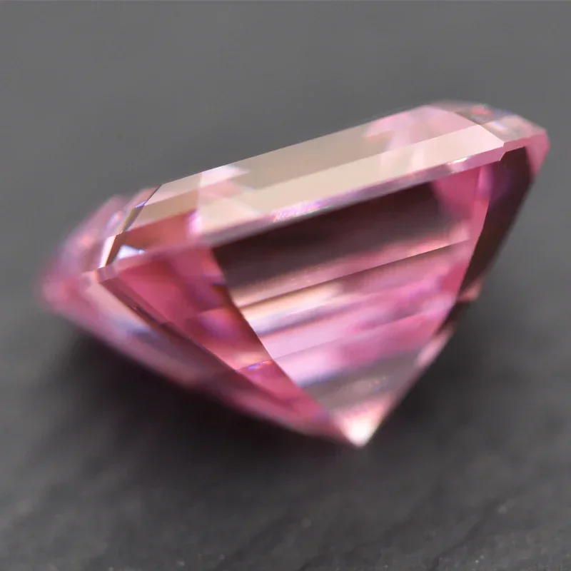 Moissanite Diamond Sakura Pink Color Asscher Cut Lab Created Gemstone for DIY Jewelry Rings Earrings Making with  Certificate