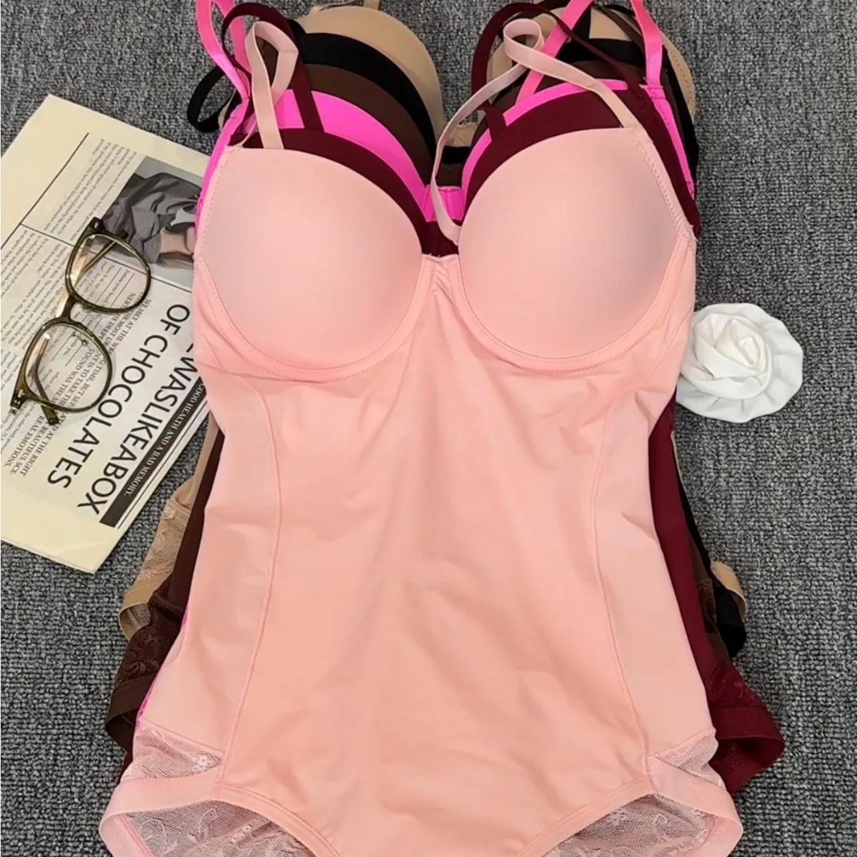 

American waist sling bra one-piece body sculpting belly triangle one-piece thin corset body sculpting underwear women