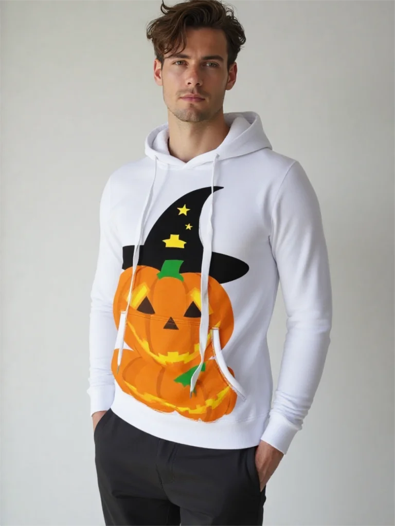 

Halloween Pumpkin Head Graphic Men's Hoodie Skull Print Classic Casual 3D Printed Pullover Holiday Out Hoodie Long Sleeve Tops