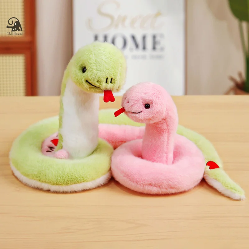 1PC Cartoon Printed Small Snake Small Pendant Bags Keychains Zodiac Snake Plush Toys