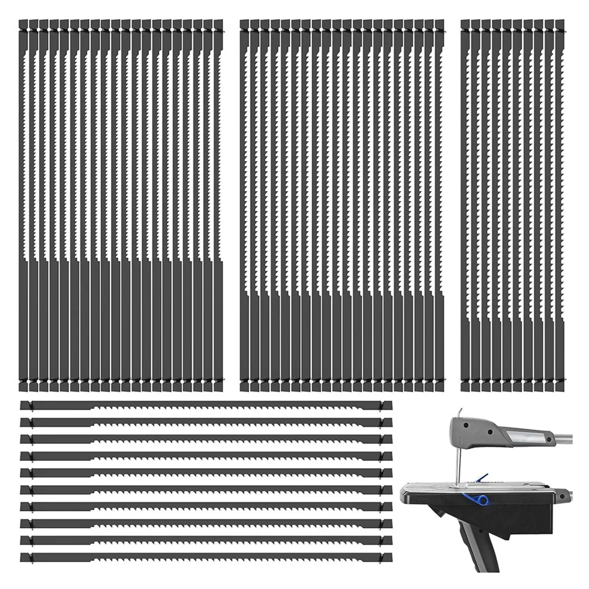 60Pcs Scroll Saw Blades Pin End, 15TPI, 18TPI, 24TPI Pin End Scroll Saw Blade for Cutting Wood Plastic Metal