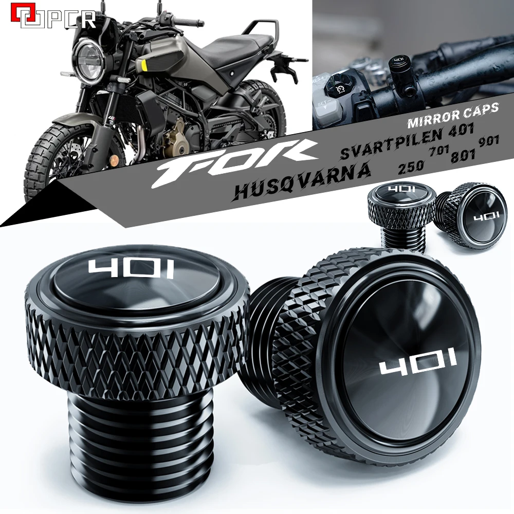 For Husqvarna Svartpilen 401 250 701 801 901 Vitpilen 250 Norden 901 801 2018-2024 Motorcycle CNC Mirrors Hole Plug Screws Caps