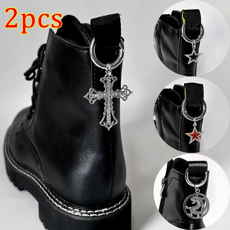 New 2pcs Boots Shoes Buckles Decoration Metal Stars Retro Chinese Style Shoes Pendant for Women Jewelry Party Shoes Accessories