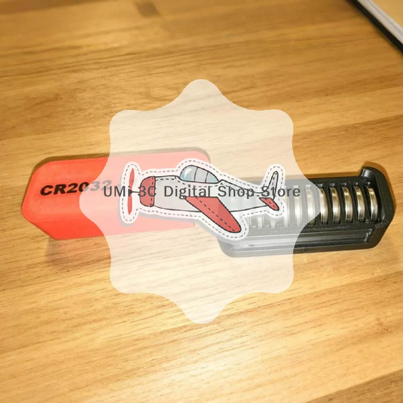 CR2032 Button Battery Storage Organizer 3D Printed Portable 12 Slots Holder for Camping Hiking Small Electronics Storage