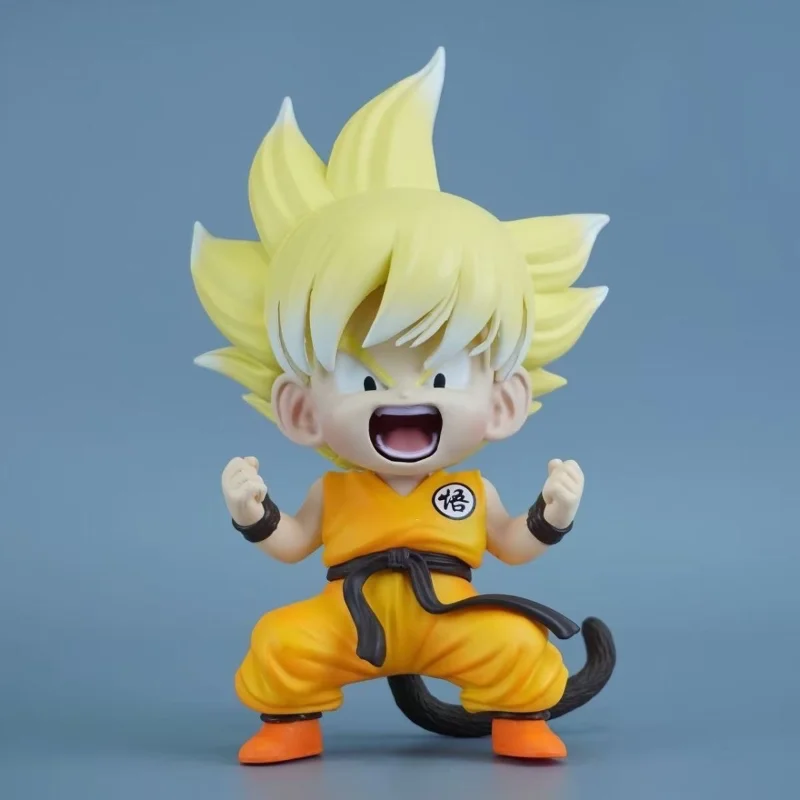 Dragon Ball Cute Q-Version Anime Figure Mini Roar Goku Gk Collectible Figurines Trendy Models Desktop Ornament Birthday Gifts