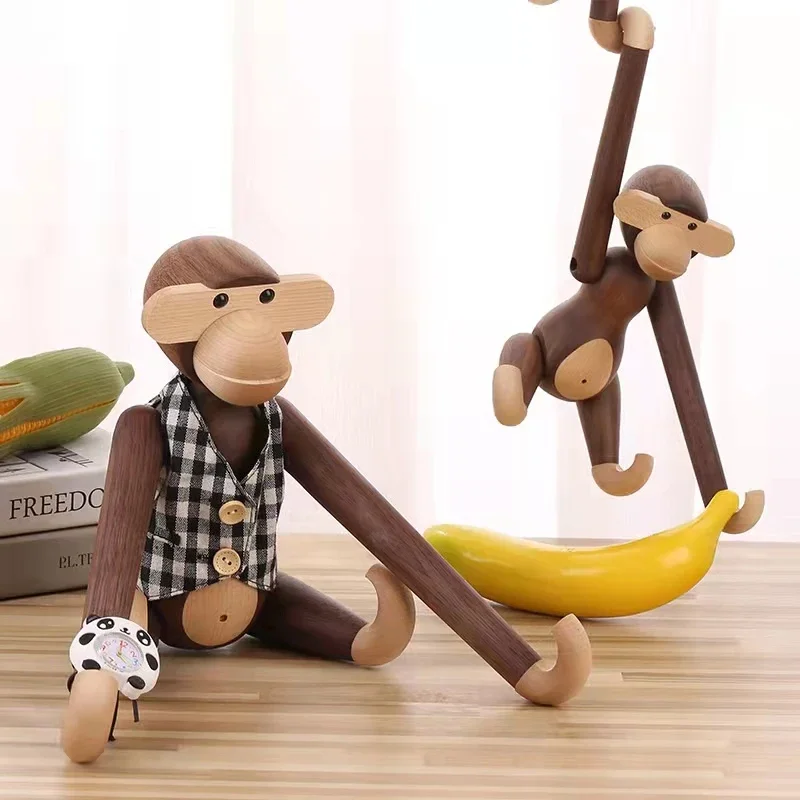 Interesting Wooden Monkey Figurines for Interior Nordic Statues and Sculptures Ornaments For Home Decor Statue Home Decoratio