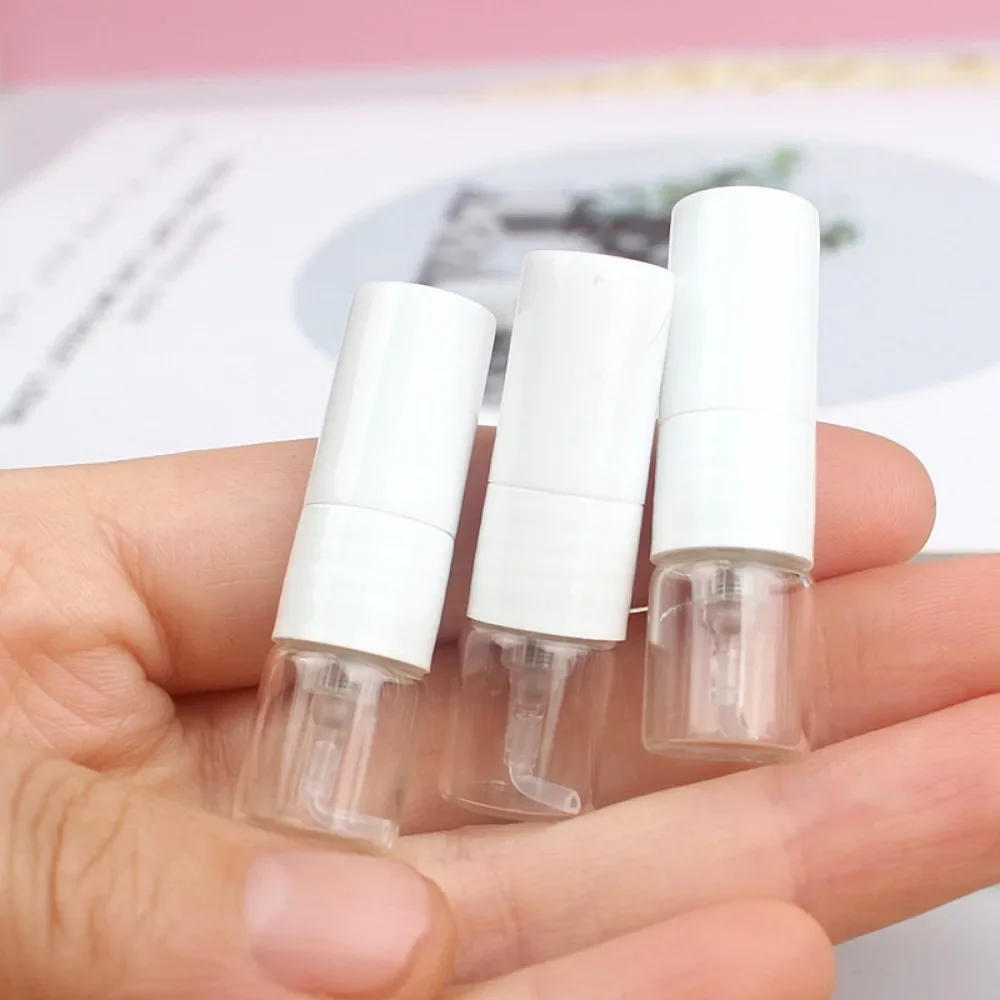 100PCS 1ML Mini Refillable Glass Perfume Spray Bottle Fine Mist Atomizer Empty Perfume Container Wholesale Free Packing Tools