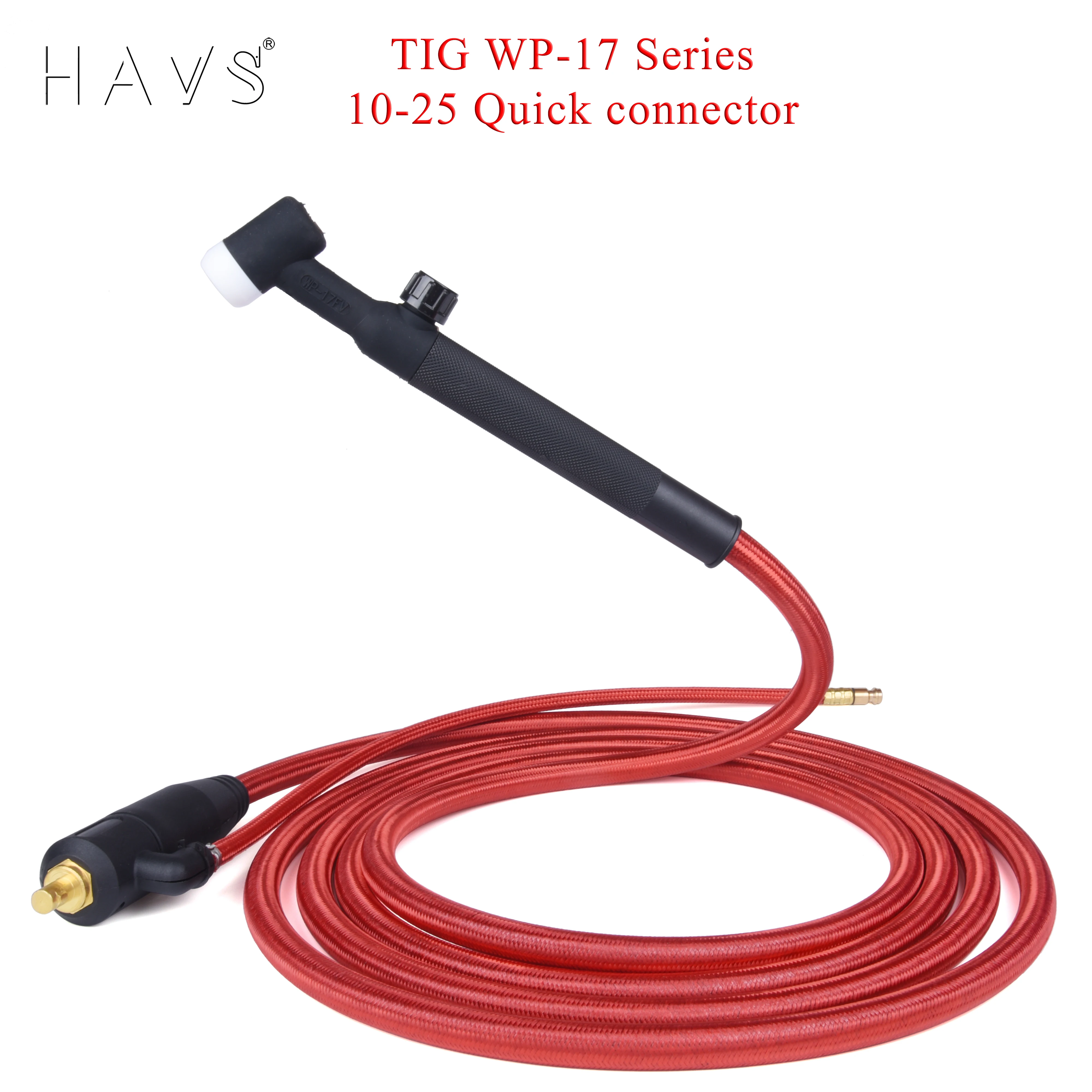 WP17F 17FV Hàn TIG Đèn Pin Đầu Nối Nhanh Khí-Điện Tích Hợp Vòi Cáp Dây 4M/13ft 7.8M/25.6ft 10-25 Euro Cổng Kết Nối