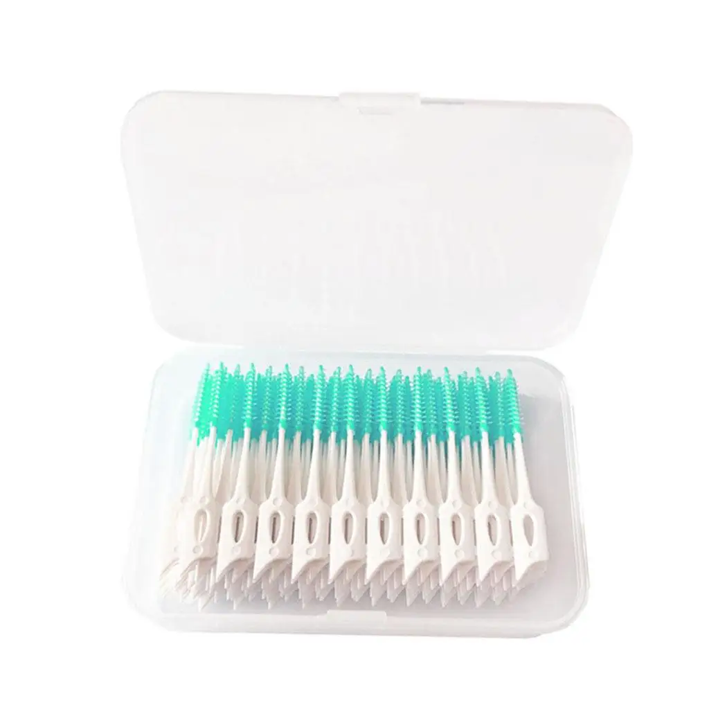 160 Packs Travel Disposable Dental Floss Interdental Brush Toothpick Sticks