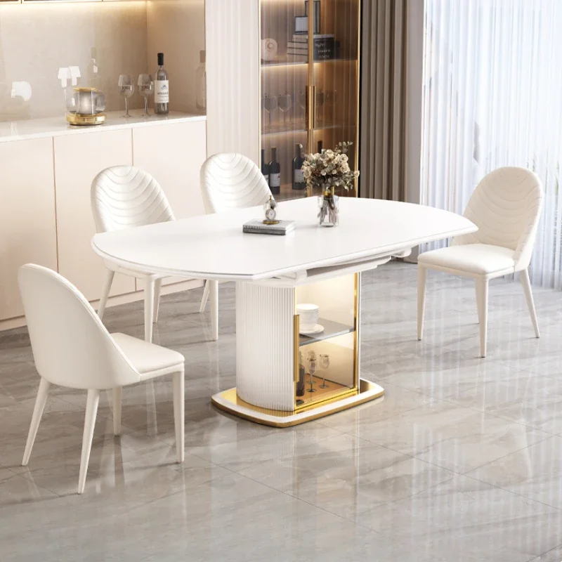 

Living Room cream Dining Table Modern Luxury Restaurant Kitchen Dining Tables Space Saving Mesas De Jantar Home Furniture