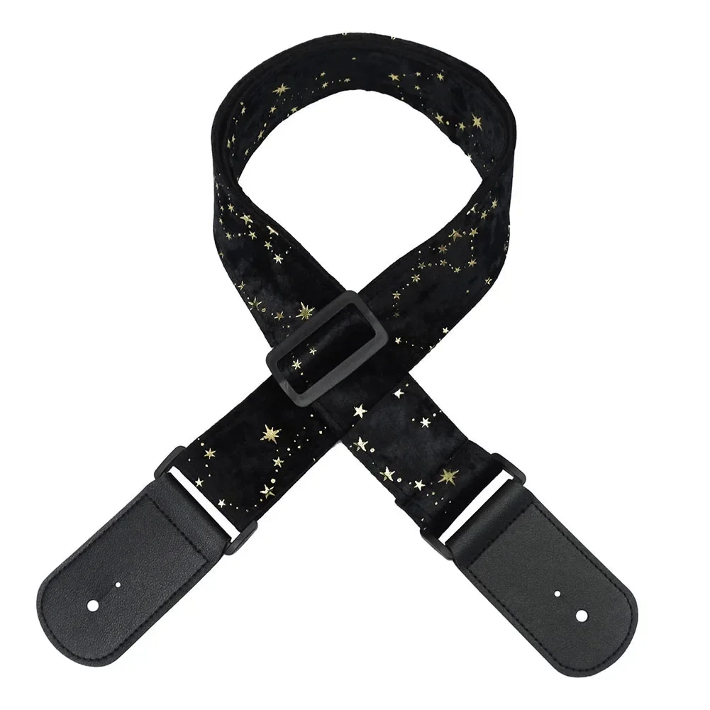 High Quality Guitar Strap With Star Pattern For Electric For Acoustic Bass Soft Velvet Material 90 150cm Length