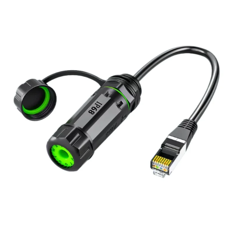 RJ45 waterproof butt joint Outdoor Super Category 6 network cable extension M20 network socket RJ45 bus line butt joint