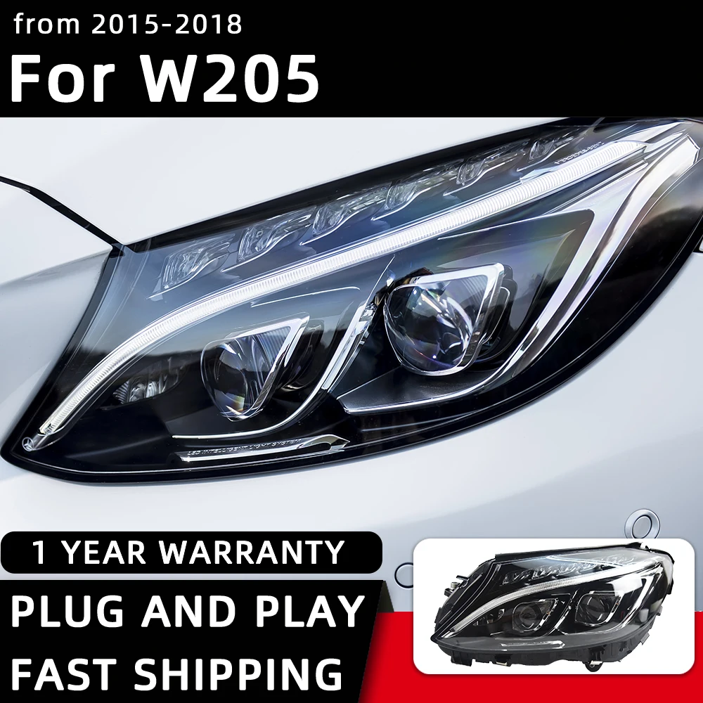 

Car Styling Headlights for Benz W205 C63 LED Headlight 2015-2018 Head Lamp DRL Signal Projector Lens Automotive Accesso