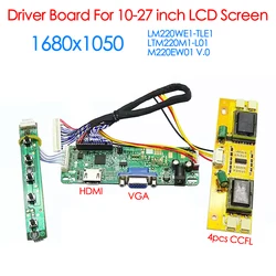 LCD Controller Driver Board HDMI+VGA Kit for LM220WE1-TLE1 LTM220M1-L01 M220EW01 1680x1050 LCD LED Screen Panel LVDS 30P 4 CCFL