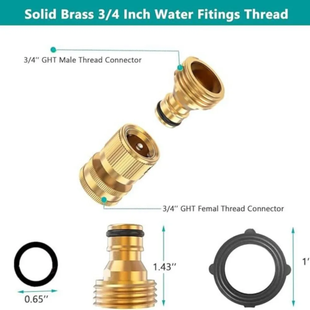 Solid Brass Garden Hose Quick Connect Adapter 3 4 GHT Thread Fitting For Outdoor Irrigation Pipe Watering Accessory