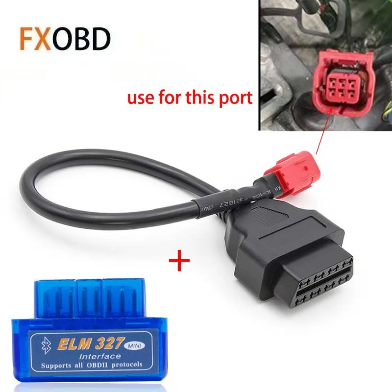 6-контактный на 16-контактный мотоциклетный кабель-адаптер Obd для Honda National IV интерфейс OBD конвертер ELM327 Mini V2.1 OBD2 двухрежимный 5,1 6-контактный на 16-контактный мотоциклетный кабель-адаптер Obd для Honda National IV интерфейс OBD конвертер ELM327 Mini V2.1 OBD2 двухрежимный 5,1