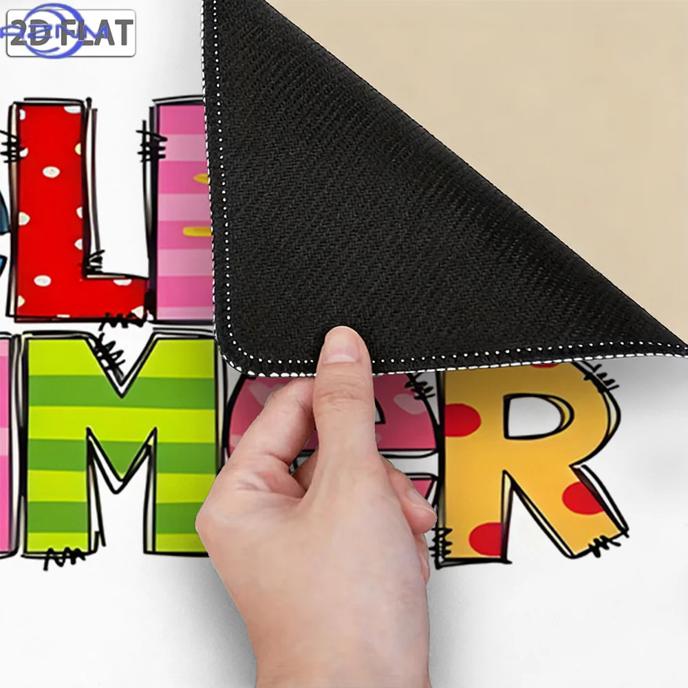 1pc 1pc Hello Summer Themed Mouse Pad with Stitched Edges & Non-Slip Rubber Base - Cute Sun Watermelon Desk Suitable for Office,