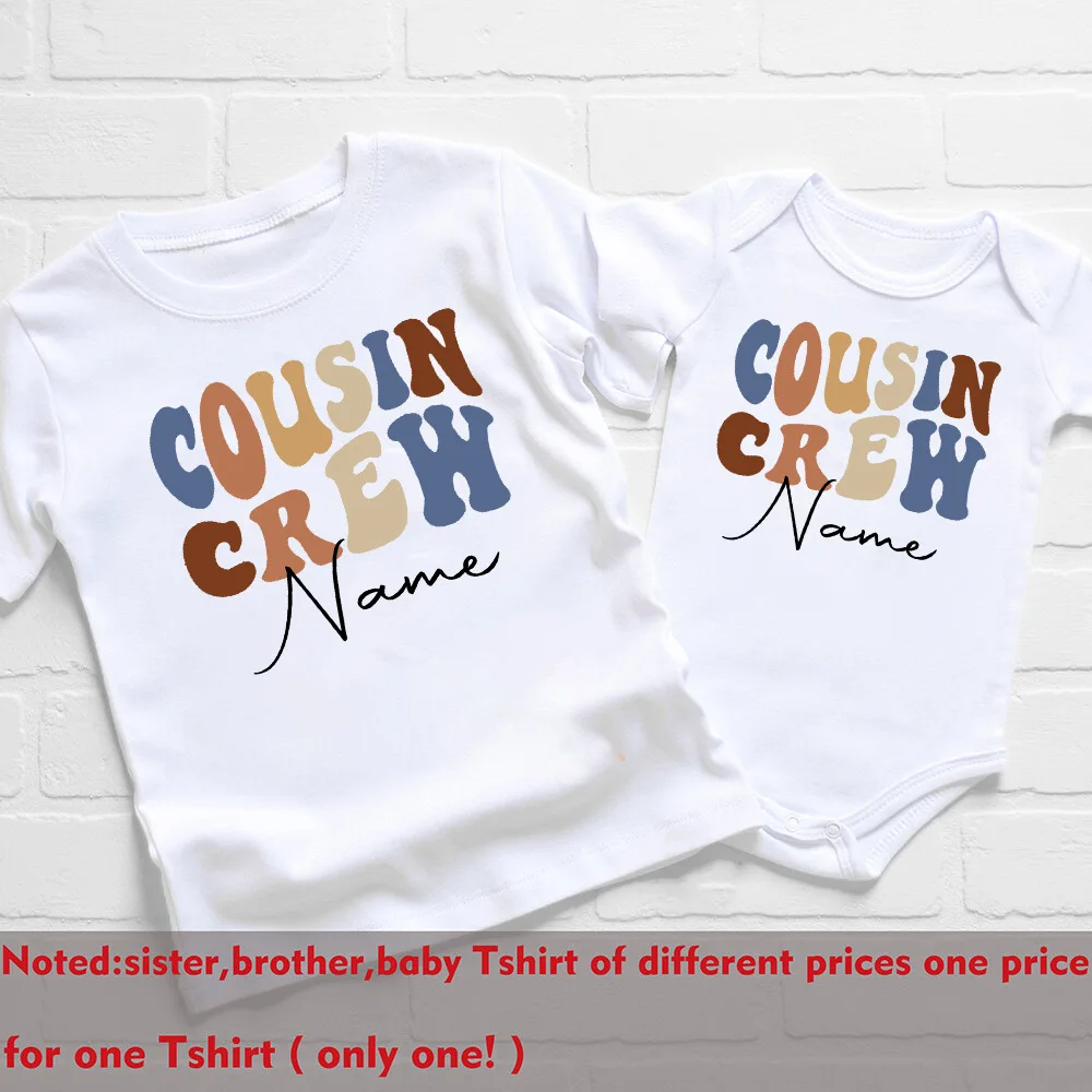 Personalized Cousin Crew Shirt Family Matching Cousins T-shirt New To The Cousin Crew Outfit Child Summer Tee Tops Baby Romper