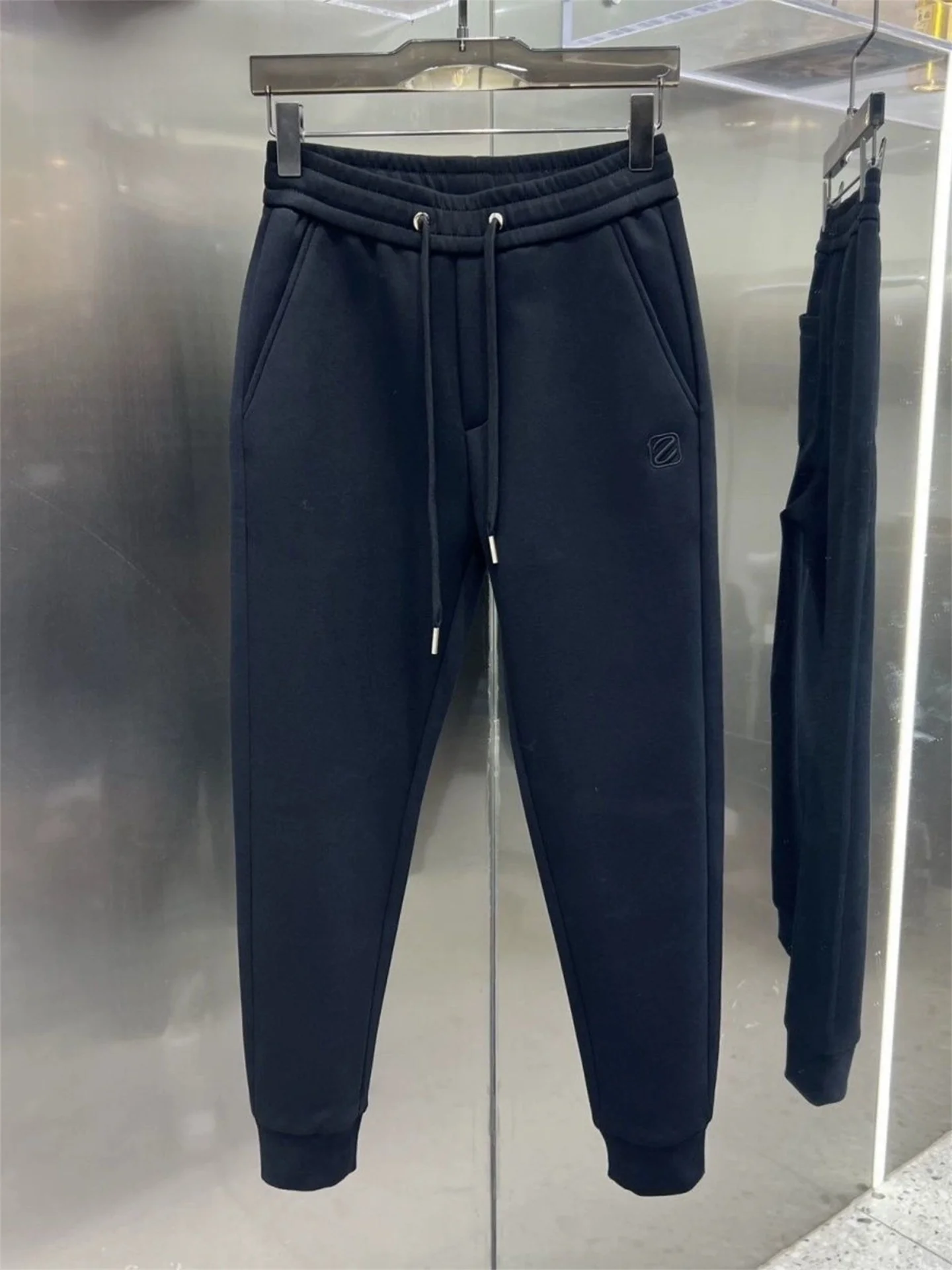 

Мужские повседневные брюки-джоггеры Bla Thiened Fce, теплые зимние брюки, свободные леггинсы с эластичным поясом, смесь полиэстера и хлопка