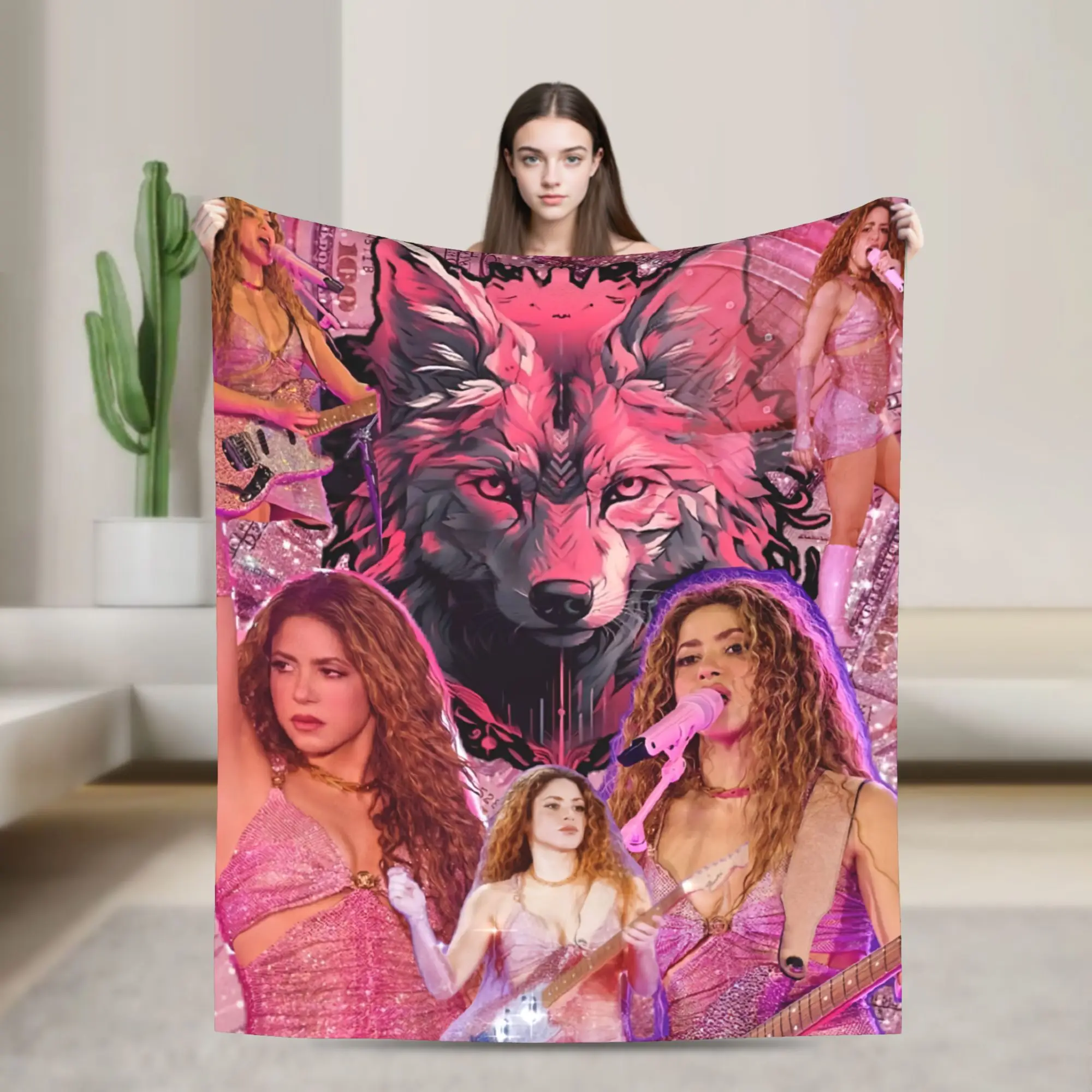 Shakira Colombian Singer Plush Blankets  Customized Throw Blanket for Home 125*100cm Rug Piece