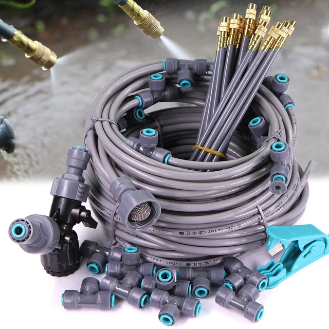 30-5m 1/4" 4/6mm System chłodzenia mgłą ogrodową 360 °   Dysze zamgławiające z możliwością swobodnego zginania Regulowane opryskiwacze z atomizerem Zestaw do podlewania na zewnątrz