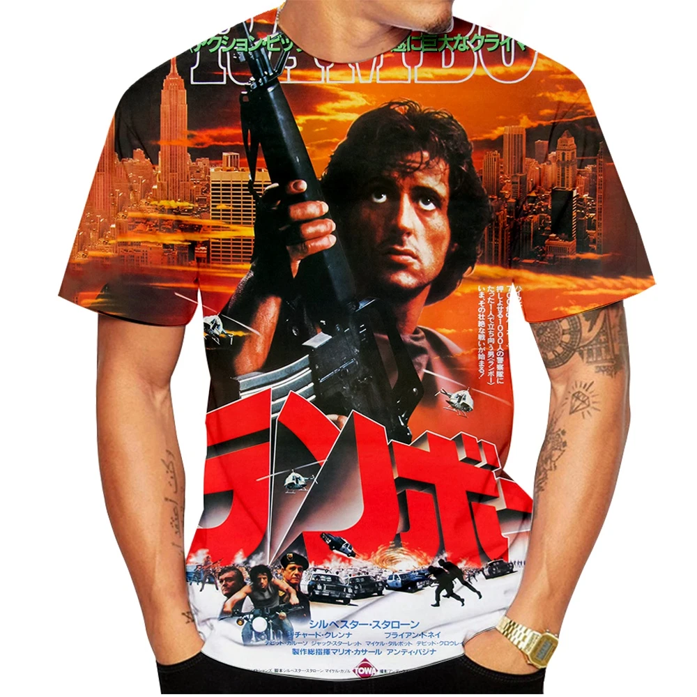 Summer popular hot blooded personality classic movie 3D printed casual T-shirt round neck unisex comfortable T-shirt