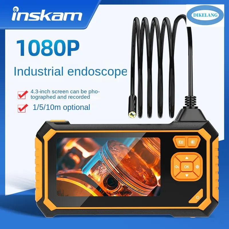 

Industrial Endoscope with 4.3-inch Screen, Video Recording Probe, and Optional 1-10m Cable for Pipe Inspection