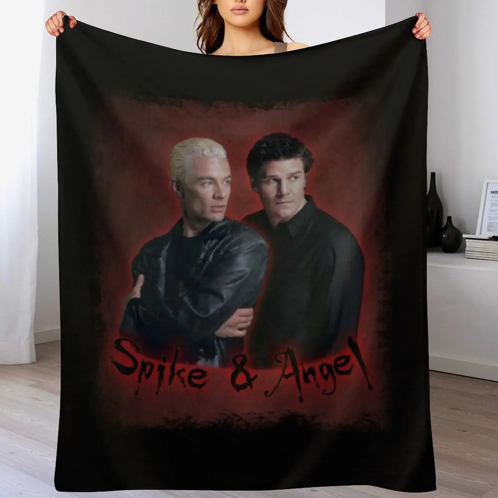 

New Buffy, Spike & Angel Vintage Look Throw Blanket Multi-Purpose christmas gifts Thermals For Travel Stuffeds Blankets