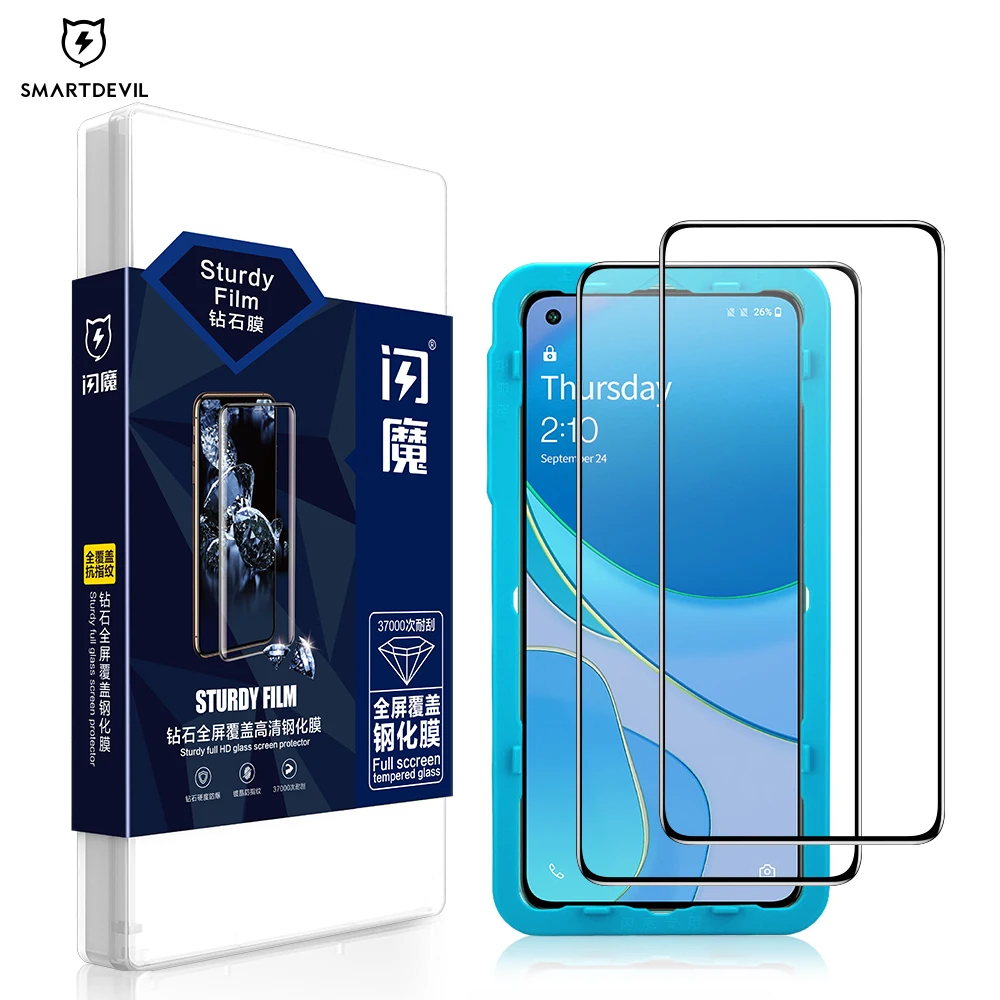 SmartDevil Diamonds Screen Protector for OnePlus 8T 9 9R 7 Explosion-proof HD Full Cover glass Anti-fingerprint 9H Anti Scratch