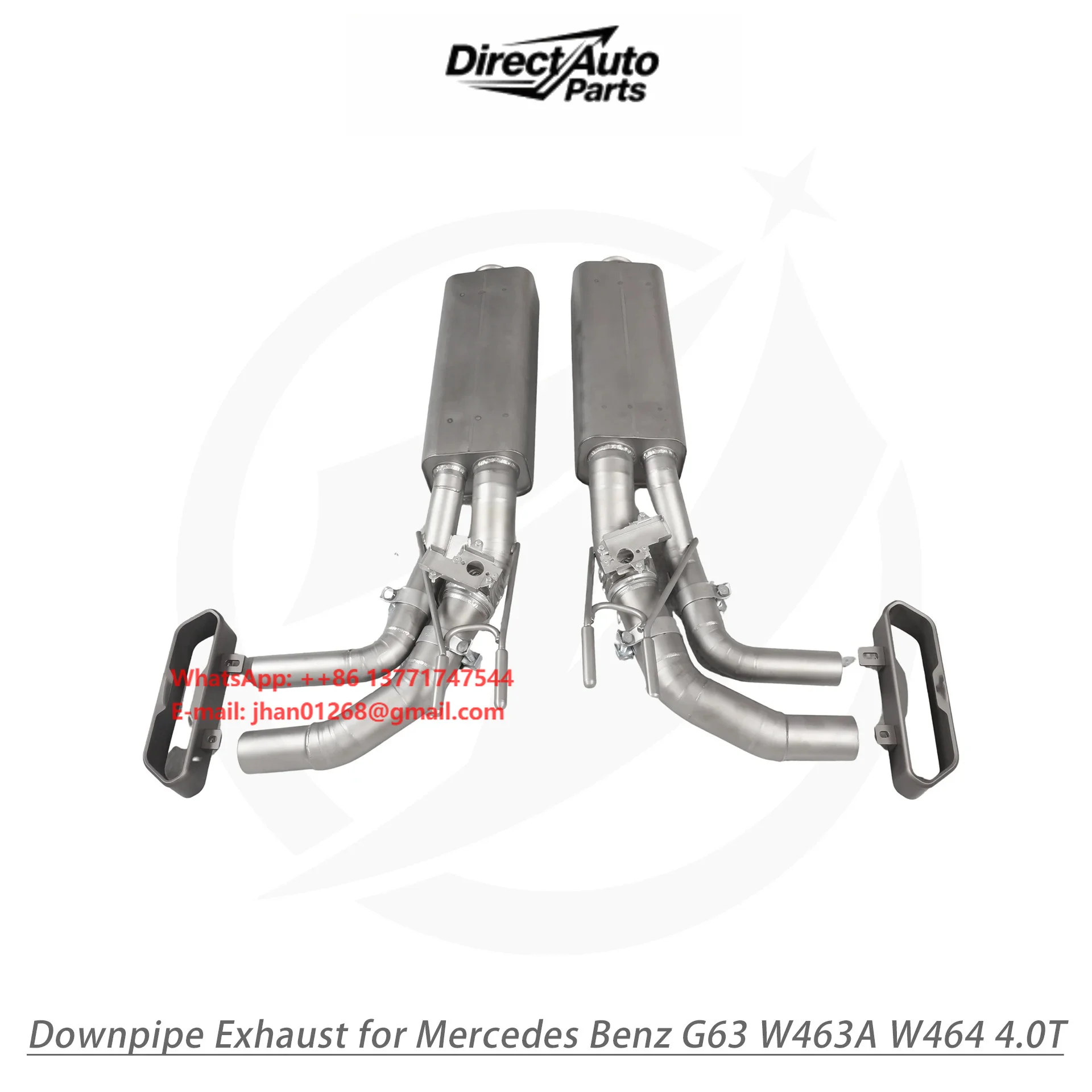 YT for G63 W463A W464 4.0T 304Stainless Steel Rear Section Valved Exhaust System