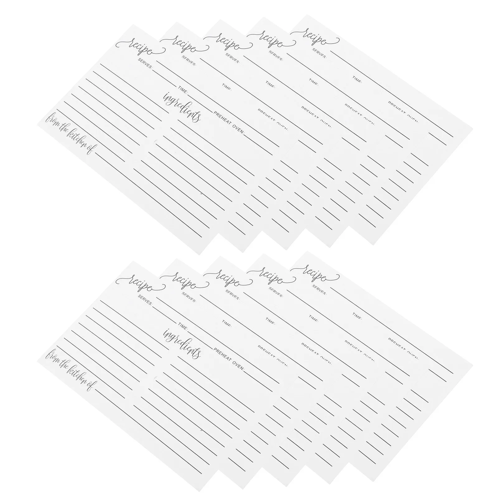 

50Pcs Blank Recipe Cards Minimalist Design Portable Sturdy Material for Home Cooking Baking Formulas Notes Drink Recipe Cards