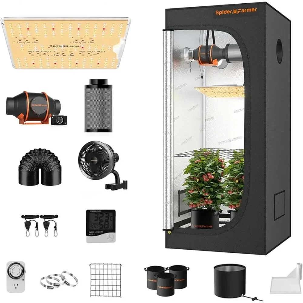 

Growing Tents, with Observation Window and Floor Tray, 1680D Thicken Mylar Canvas Hydroponic ,Growing Tents